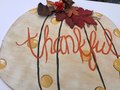 Thankful Polka Dot Pumpkin Wood Door Hanger