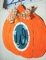 Monogram Center Pumpkin Wood Door Hanger