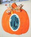 Monogram Center Pumpkin Wood Door Hanger