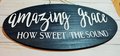 Amazing Grace Oval Wooden Sign with Chain