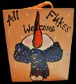 All Flakes Welcome Snowman Wood Sign Shelf Sitter