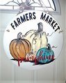Hand-Painted Farmers Market Pumpkins Door Hanger – Rustic Fall Decor