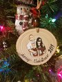 Hand Painted Wood Slice Family Ornament - Custom Christmas Keepsake