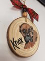 Hand Painted Pet Portrait Wood Slice Ornament, Custom Christmas Gift