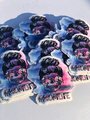Mom Life Tie Dye Skull Sticker, Messy Bun Decal
