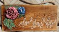 Love Grows Here Raised Flower Wood Hanging Sign