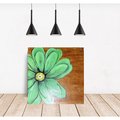 Green Flower Large Wooden Wall Decor