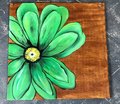 Green Flower Large Wooden Wall Decor