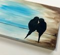 Lovebirds Silhouette Painted Stretched Canvas