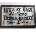 Life's At Ease With An Ocean Breeze Framed Wooden Sign Decor