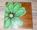 Green Flower Large Wooden Wall Decor