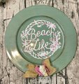 Beach Life Vinyl Charger Plate Decor