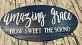 Amazing Grace Oval Wooden Sign with Chain