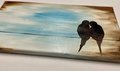 Lovebirds Silhouette Painted Stretched Canvas