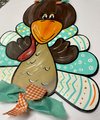 Hand-Painted Turkey Door Hanger – Rustic Thanksgiving Decor