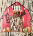 Grateful Fall Scene Barn Wood Sign Shelf Sitter