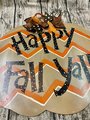 Happy Fall Yall Chevron Pumpkin Wood Door Hanger