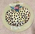 Welcome to Our Patch Pumpkin Door Hanger – Leopard Print Fall Front Door Sign – Rustic Farmhouse Autumn Décor – Pumpkin Porch Decoration