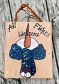 All Flakes Welcome Snowman Wood Sign Shelf Sitter