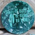 Be Bold Flow Painting Blue Green Circle