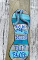 Life is Better in Flip Flops Wooden Painted Sign with Seashells