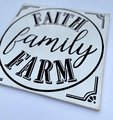 Faith Family Farm Painted Wooden Sign Decor