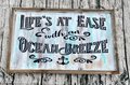 Life's At Ease With An Ocean Breeze Framed Wooden Sign Decor