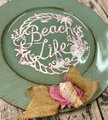 Beach Life Vinyl Charger Plate Decor