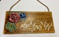 Love Grows Here Raised Flower Wood Hanging Sign