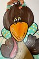 Hand-Painted Turkey Door Hanger – Rustic Thanksgiving Decor