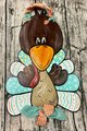 Hand-Painted Turkey Door Hanger – Rustic Thanksgiving Decor