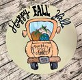 Hand-Painted Fall Door Hanger – Pumpkin Spice Junkie Truck, Farmhouse Decor