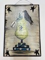 Welcome Pear Crow Prim Hand Painted Sign