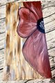 Burgundy Flower Painted Wooden Hanging Wall Decor