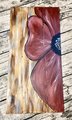 Burgundy Flower Painted Wooden Hanging Wall Decor