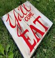 Y'all Come Eat Decorative Painted Canvas Red Letters