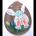 Bunny Butt Easter Wooden Egg Door Hanger Sign