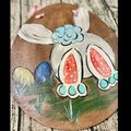 Bunny Butt Easter Wooden Egg Door Hanger Sign