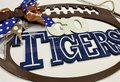 Go Tigers Football Door Hanger – School Spirit Front Door Sign – Game Day Team Décor – Tigers Fan Gift