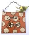 Cream and Orange Polka Dot Holiday Fall Thanksgiving Sign Decor