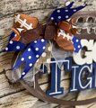 Go Tigers Football Door Hanger – School Spirit Front Door Sign – Game Day Team Décor – Tigers Fan Gift