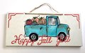 Happy Fall Y'all WV Blue Truck Reclaimed Wooden Painted Door Hanger Sign Decor