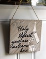 Holy Spirit You Are Welcome Here Church Rustic Wooden Sign Door Decor
