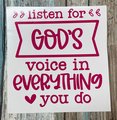 Listen For God's Voice Faith Custom Decal Laptop Cup Auto Window
