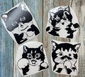4 Piece Set of Cat Antics variety sizes Cat Face Custom Decal Laptop Cup Auto Window