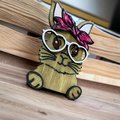 Cool Hip Bunny Glasses Bow Scarf Custom Basket Ornament Tag