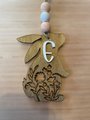 Bunny Sideview Floral Cutout Laser Custom Basket Ornament Tag