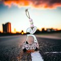 Mini Car Bunny Basket Custom Name Ornament Tag