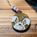 Sweet Bunny Face Nose Custom Easter Basket Ornament Tag