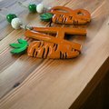 Carrot Initial Wooden Resin Coated Custom Basket Ornament Tag